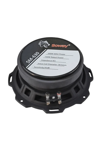 EXVOL SOWAY SM-630 16CM MİDRANGE KURŞUN GÖBEK 300W 150RMS HOPARLÖR KAPAKLI (2ADET) - 7