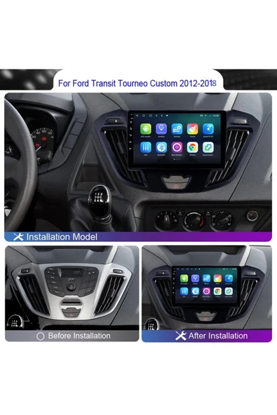 EXVOL Ford Transit Custom 2012-2018 Android Multimedya Carplay 9 Inc Hd Ips Ekran 2/32gb Kamera Hediyeli - Resim 3