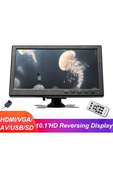 EXVOL 10 Inc Monitör Hdmı Usb Vga Av Destekli Araç Içi Çok Kullanımlı - 2