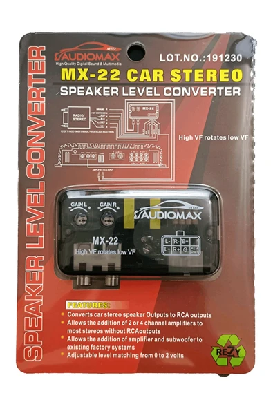 EXVOL AUDİOMAX MX-22 ANFİ ÇEVİRİCİ 2 KANAL KONVERTÖR ÇIKIŞ DÖNÜŞTÜRÜCÜ - 2