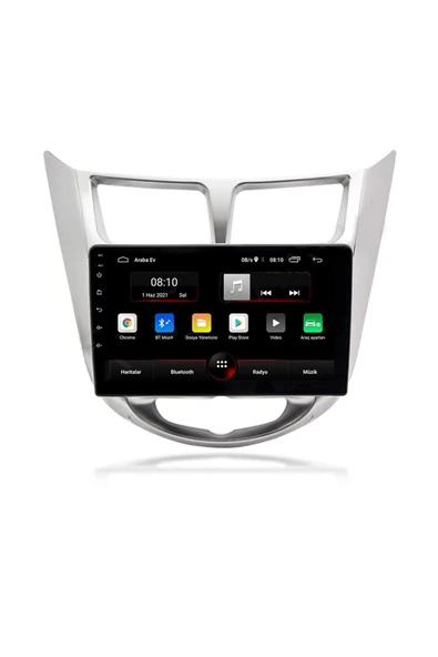 EXVOL HYUNDAİ ACCENT BLUE MULTİMEDYA CARPLAY 9 İNC HD IPS EKRAN 4GB/64GB ANDROİD 12 KAMERA HEDİYELİ