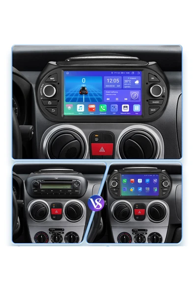 EXVOL FİAT FİORİNO CİTROEN NEMO BİPPER ANDROİD MULTİMEDYA 2-32GB HD 2.5D IPS EKRAN CARPLAY - Resim 4