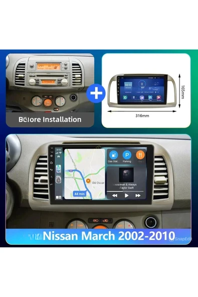 EXVOL NİSSAN MİCRA 2002-2010 ANDROİD MULTİMEDYA 4GB RAM/64GB CARPLAY 9 İNC HD IPS+PARK KAMERASI HEDİYE - Resim 4