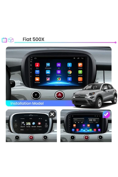 EXVOL FİAT 500X ANDROİD MULTİMEDYA CARPLAY 9 İNC HD IPS EKRAN 2GB/32GB KAMERA HEDİYELİ - 2