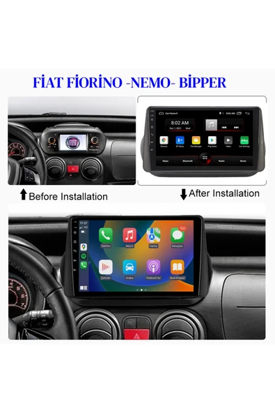 EXVOL FİAT FİORİNO PEUGEOT BİPPER NEMO ANDROİD MULTİMEDYA 4GB/64GB 10 İNC HD IPS EKRAN +kamera ürün görseli