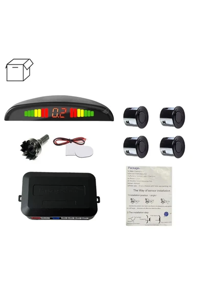 EXVOL kıngwınn ARAÇ PARK SENSÖRÜ DİJİTAL EKRAN+ SES İKAZLI 22 MM 4 GÖZ SU GEÇİRMEZ - 6