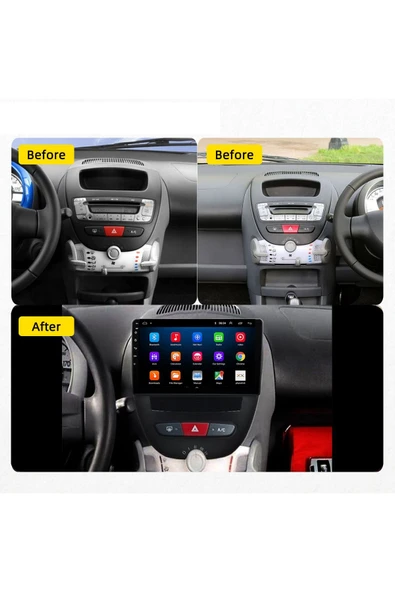 EXVOL Peugeot 107 Citroen C1 Android Multimedya 10 Inc Hd Ips Ekran 4gb/64gb Kamera Hediyeli - Resim 4