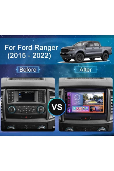 EXVOL FORD RANGER 2012-2022 ANDROİD MULTİMEDYA CARPLAY 9 İNC HD IPS EKRAN 2GB/32GB KAMERA HEDİYELİ - Resim 2