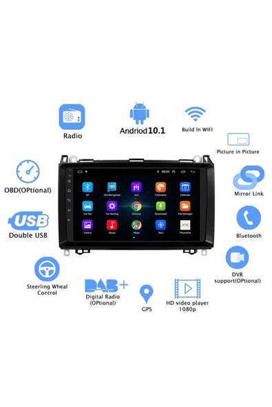 EXVOL Mercedes Sprinter Crafter Vito 9inc Ips Android Multimedya Carplay 2gb/32gb Android Kamera Hediye - Resim 4