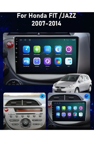 EXVOL Honda Jazz 2008 -2014 Android Multimedya 10 Inc Hd Ips Ekran 2/32gb Kamera Hediyeli - 4