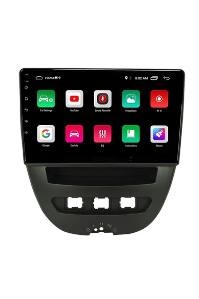 EXVOL Peugeot 107 Citroen C1 Android Multimedya 10 Inc Hd Ips Ekran 4gb/64gb Kamera Hediyeli - Resim 3