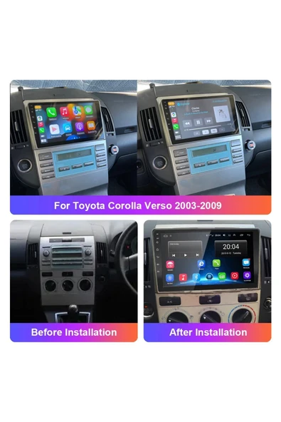 EXVOL TOYOTA VERSO 2004-2009 ANDROİD MULTİMEDYA 2GB/32GB CARPLAY 9 İNC HD IPS EKRAN - Resim 3