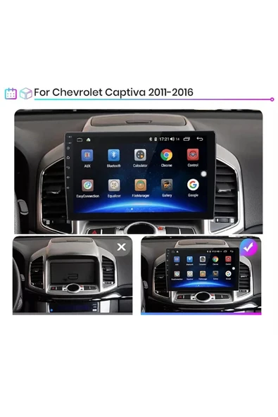 EXVOL Chevrolet Captiva Android Multimedya Carplay 2012-2016 9 Inc Hd Ips Ekran 4gb/64gb Kamera Hediyeli - Resim 5