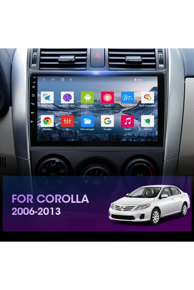 EXVOL Toyota Corolla 2006-2013 Android 12 Multimedya Carplay 2/32gb 9 Inc Hd Ips Ekran Park Kamera Hediye - Resim 3