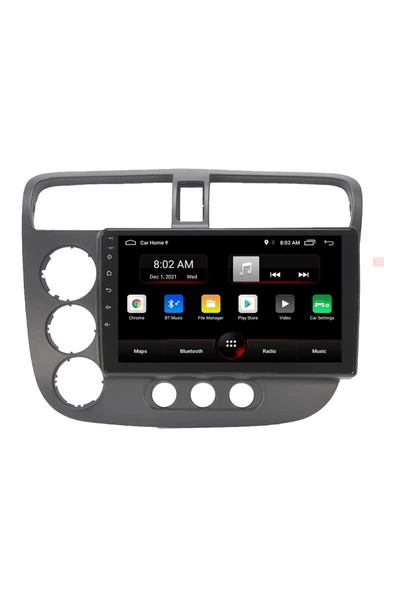 EXVOL HONDA CİVİC VTEC ANDROİD MULTİMEDYA CARPLAYLİ 9 İNC HD IPS EKRAN 4GB/64GB KAMERA HEDİYELİ