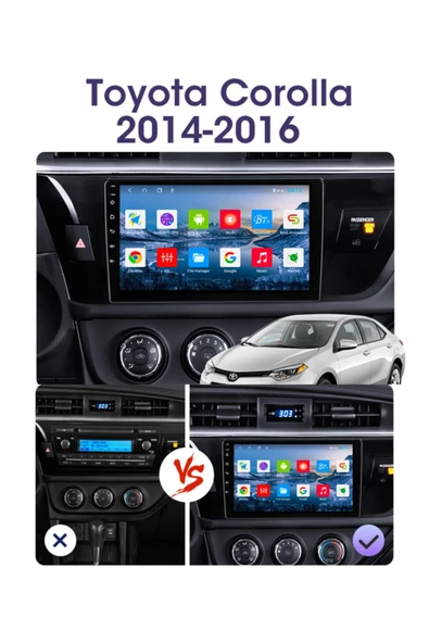 EXVOL Toyota Corolla 2014-2016 Android 2gb/32gb Multimedya 10 Inc Hd Ips Ekran Park Kamerası Hediyeli - Resim 4