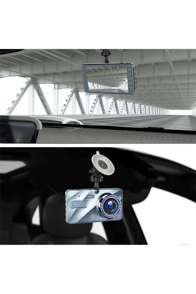 EXVOL ARAÇ İÇİ YOL KAYIT KAMERASI 4 İNC 1296P FULL HD 1.8 LENS YOL+GERİ GÖRÜŞ KAMERALI - 7