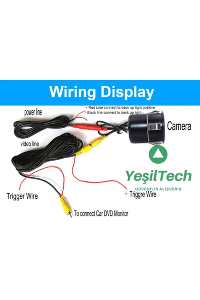 EXVOL Yeşiltech Mx-30 Gece Görüşlü Geri Görüş Kamerası Ir Infraredledli Gece Görüş Park Çizgili - 6