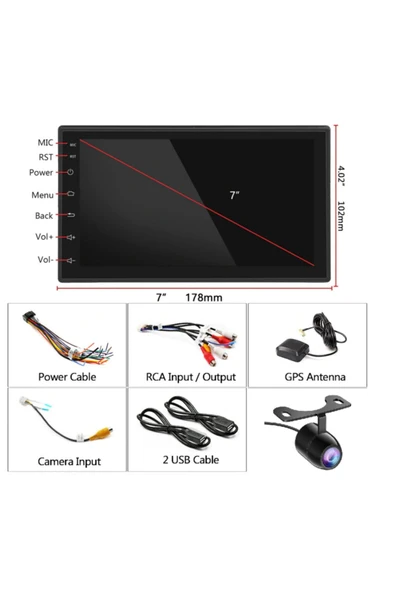 EXVOL Fiat Fiorino Citroen Nemo Bipper Android 7 Inch Double Teyp + Kamera Hediye Navigasyon Kingwin - 4