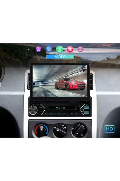 EXVOL ANDROİD 7 İNC İNDASH TEYP MULTİMEDYA 2GB/32GB TYPE-C USB 7 İNC HD IPS KAMERA HEDİYELİ - 7