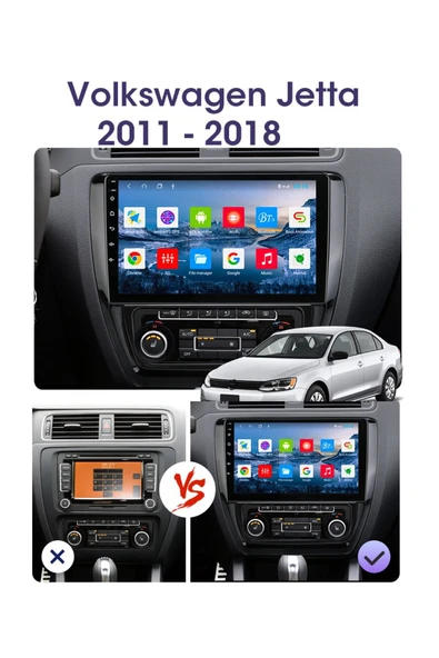 EXVOL VOLKSWAGEN JETTA MULTİMEDYA 10 İNC HD IPS EKRAN 4GB/64GB ANDROİD 12 SÜRÜM PARK KAMERASI HEDİYELİ - 3