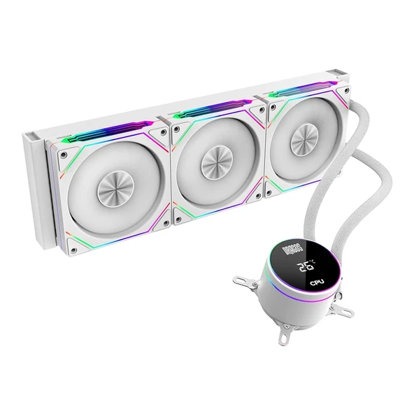 Dragos FrostBite 360 White ARGB Digital 360mm Intel-AMD Uyumlu Sıvı Soğutucu - Resim 2