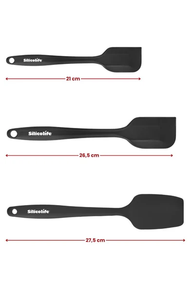 Silicolife 3’lü Spatula Seti, Isıya Dayanıklı Yanmaz Yapışmaz Silikon Küçük Spatula Büyük Spatula Kaşık Spatula - 2