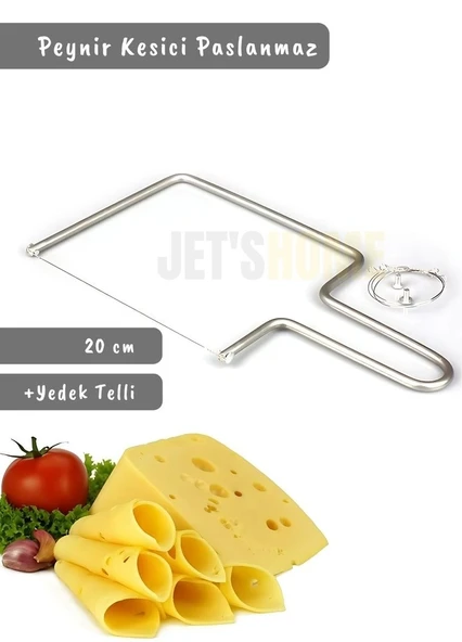 Peynir Dilimleyici Paslanmaz Peynir Kesici Çelik Peynir Bıçağı 20 cm Yedek Telli - 2