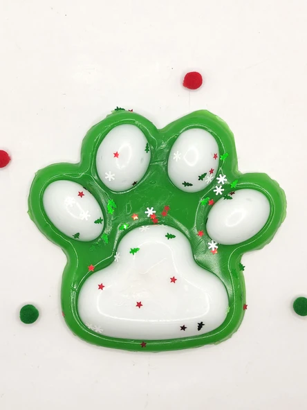 Dev Pati Squishy Taba Squishy Kedi Pati Sıkma 14 cm Pullu Pati Sukuşi - Yeşil - Resim 2