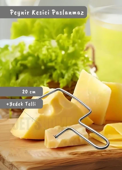 Peynir Dilimleyici Paslanmaz Peynir Kesici Çelik Peynir Bıçağı 20 cm Yedek Telli