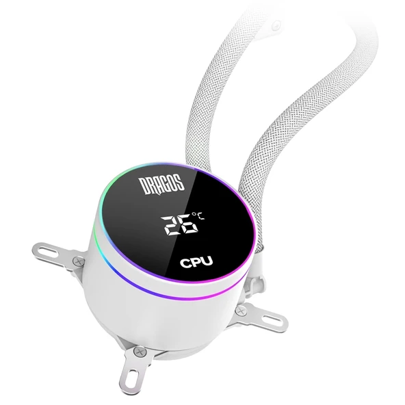 Dragos FrostBite 360 White ARGB Digital 360mm Intel-AMD Uyumlu Sıvı Soğutucu - Resim 4