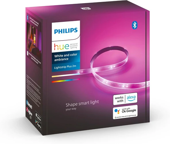 Philips Hue Akıllı LED Şerit 2 mt. V4 (Güç Adaptörü Dahildir)
