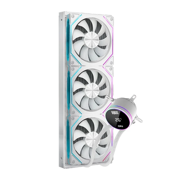 Dragos FrostBite 360 White ARGB Digital 360mm Intel-AMD Uyumlu Sıvı Soğutucu - Resim 3