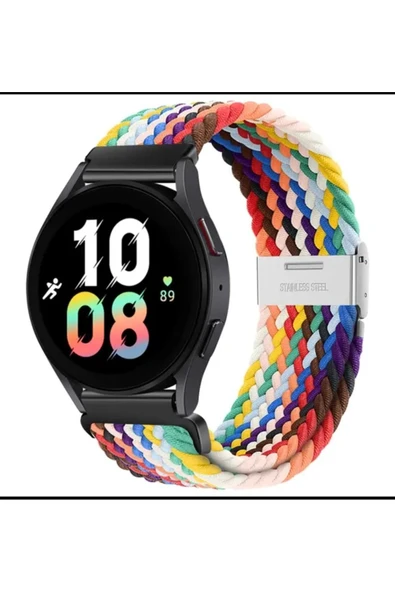 Samsung Galaxy Watch 4 Kordon 40-42-44-46 mm Likralı Örgü Flexible Kayış Akıllı Saat Kordonu
