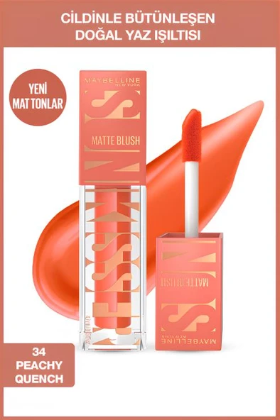 Maybelline New York Sunkisser Hazy Matte Likit Allık - 34 Peachy Quench