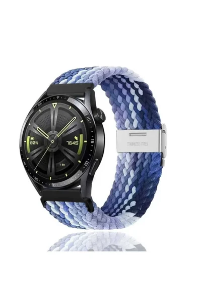 Samsung Galaxy Watch 3 41 mm Uyumlu (20mm) Likralı Örgü Flexible Kayış Akıllı Saat Kordonu