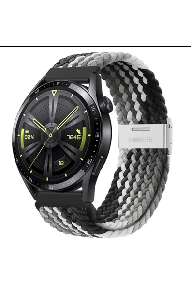 Magic Watch 2 42 mm Uyumlu (20mm) Likralı Örgü Flexible Kayış Akıllı Saat Kordonu