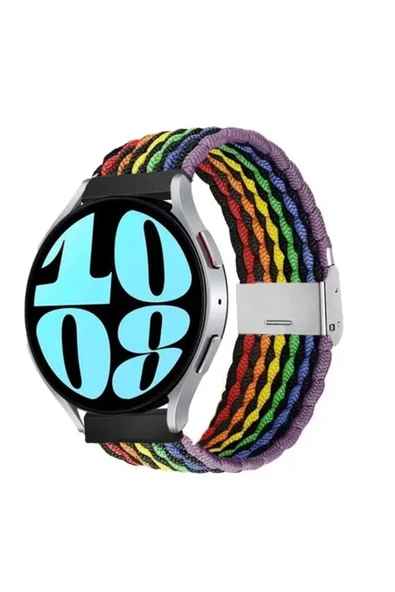 Samsung Galaxy Watch 42 mm Uyumlu (20mm) Likralı Örgü Flexible Kayış Akıllı Saat Kordonu
