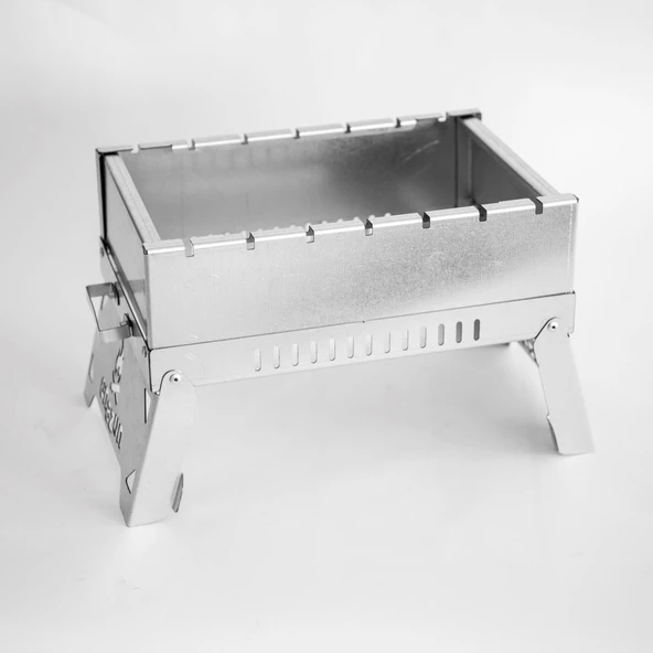 İdeal Boy Paslanmaz Katlanır Pratik Mangal (YIKANABİLİR) 35 x 25 x 20 cm MAŞA HEDİYELİ - Resim 5