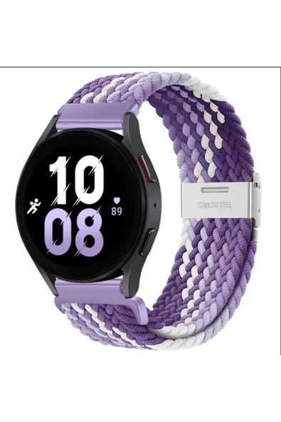 Samsung Galaxy Watch 3 41 mm Uyumlu (20mm) Likralı Örgü Flexible Kayış Akıllı Saat Kordonu