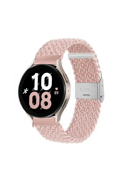 Samsung Galaxy Watch Active 2 40 44mm Uyumlu (20mm) Likralı Örgü Flexible Kayış Akıllı Saat Kordonu
