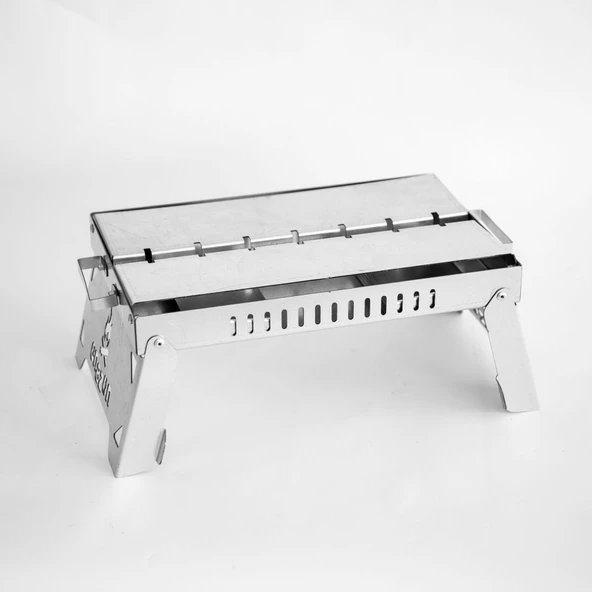 İdeal Boy Paslanmaz Katlanır Pratik Mangal (YIKANABİLİR) 35 x 25 x 20 cm MAŞA HEDİYELİ - Resim 6