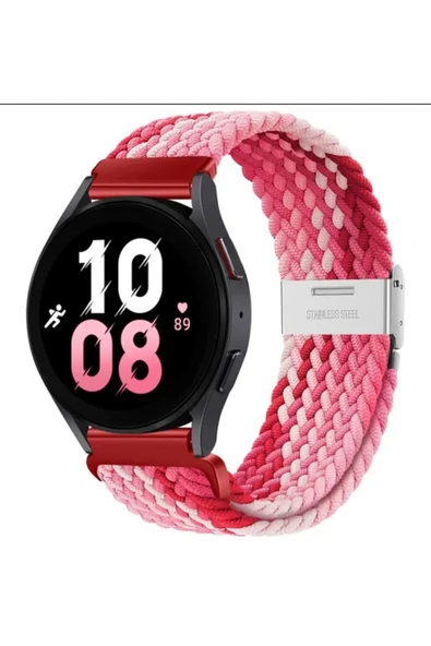 Magic Watch 2 42 mm Uyumlu (20mm) Likralı Örgü Flexible Kayış Akıllı Saat Kordonu