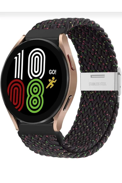 Samsung Galaxy Watch Active 2 40 44mm Uyumlu (20mm) Likralı Örgü Flexible Kayış Akıllı Saat Kordonu