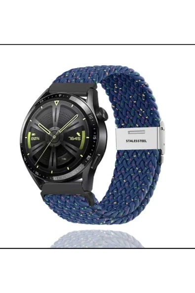 Huawei Watch Ultimate ile Uyumlu Likralı Örgü Flexible Kayış Akıllı Saat Kordonu