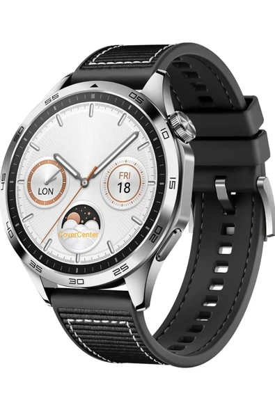 Samsung Galaxy Watch 46mm SM-R800 Örgü Kumaş Hibrit Ayarlanabilir Silikon Lansman Saat Kordonu