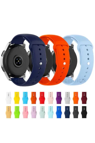 Samsung Galaxy Gear Sport R600 S2 Clasic Uyumlu Kayış Renkli Jel Silikon Kordon 20mm - 4