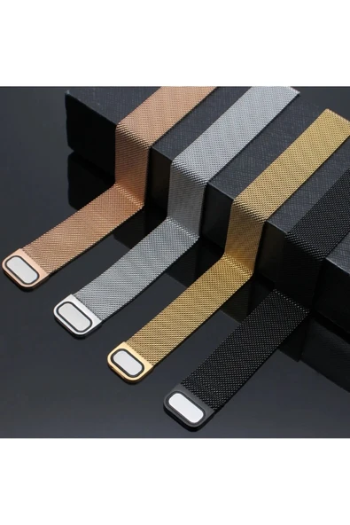Xiaomi Mibro T1-Watch C2-Mibro Lite Uyumlu Mıknatıslı Metal Hasır Kordon - 3