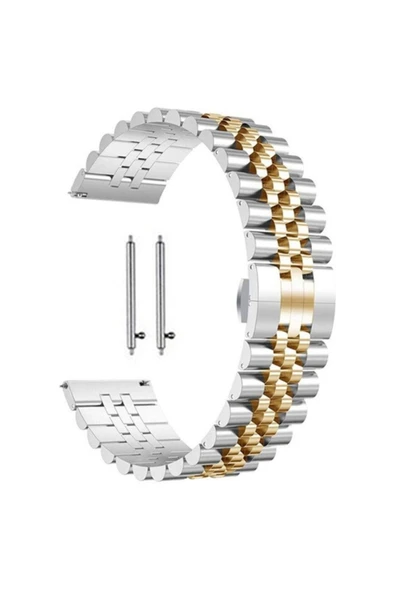 Samsung Galaxy Watch 4/5/5pro 40/42/44/46mm Uyumlu Çift Renk 20mm Çelik Metal Paslanmaz Saat Kordonu