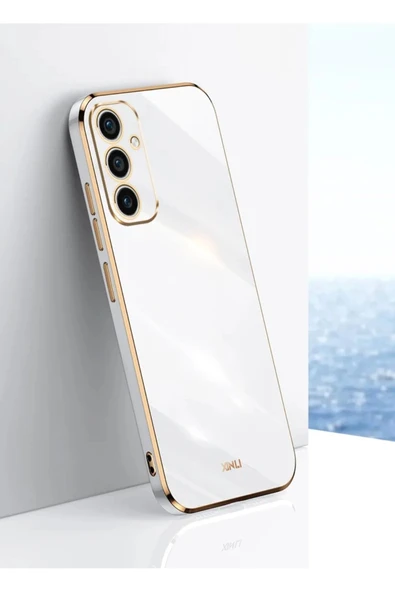 Samsung Galaxy A05S Uyumlu Kamera Korumalı Parlak Gold Kenarlı Yumuşak Silikon Kılıf/Kapak